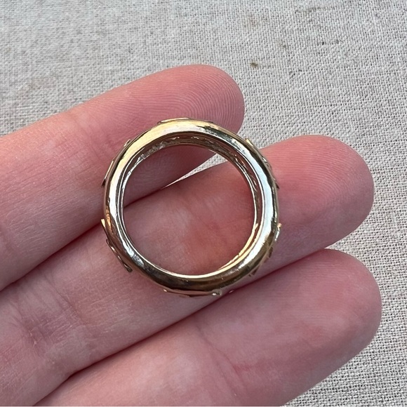 Chanel CC Cut Out Eternity Band Ring Size 6 - Picture 2 of 8